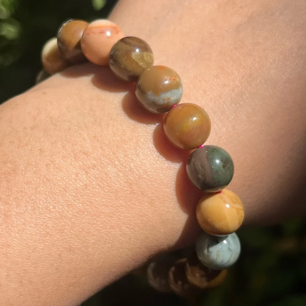 10mm stretchable multicolor‎ brown Alashan bracelet